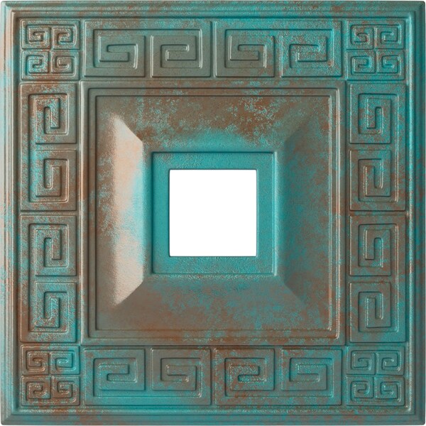 Ekena Millwork Eris Medallion (Canopies up to 9 7/8"), 18"W x 18"H x 3 1/2"ID x 1 1/8"P, Copper Green Patina CM18ERCGS - main